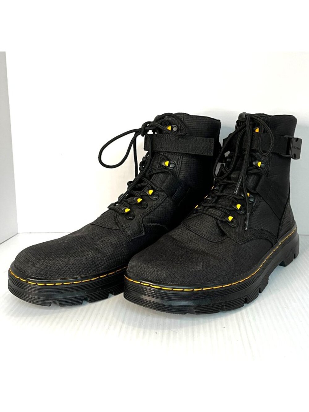 Dr.Martens COMBS TECH II Mens 10 Womens 11 Combat Boots Black Yellow 27800001